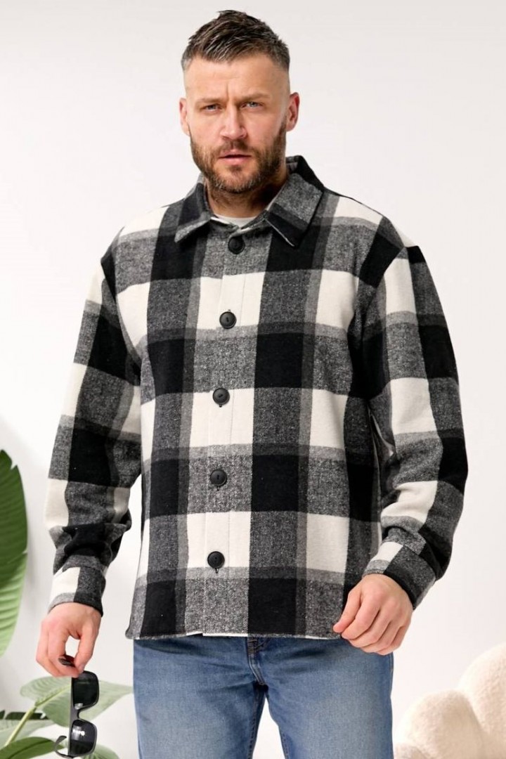 Теплая мужская рубашка в клетку MIK-1703A570