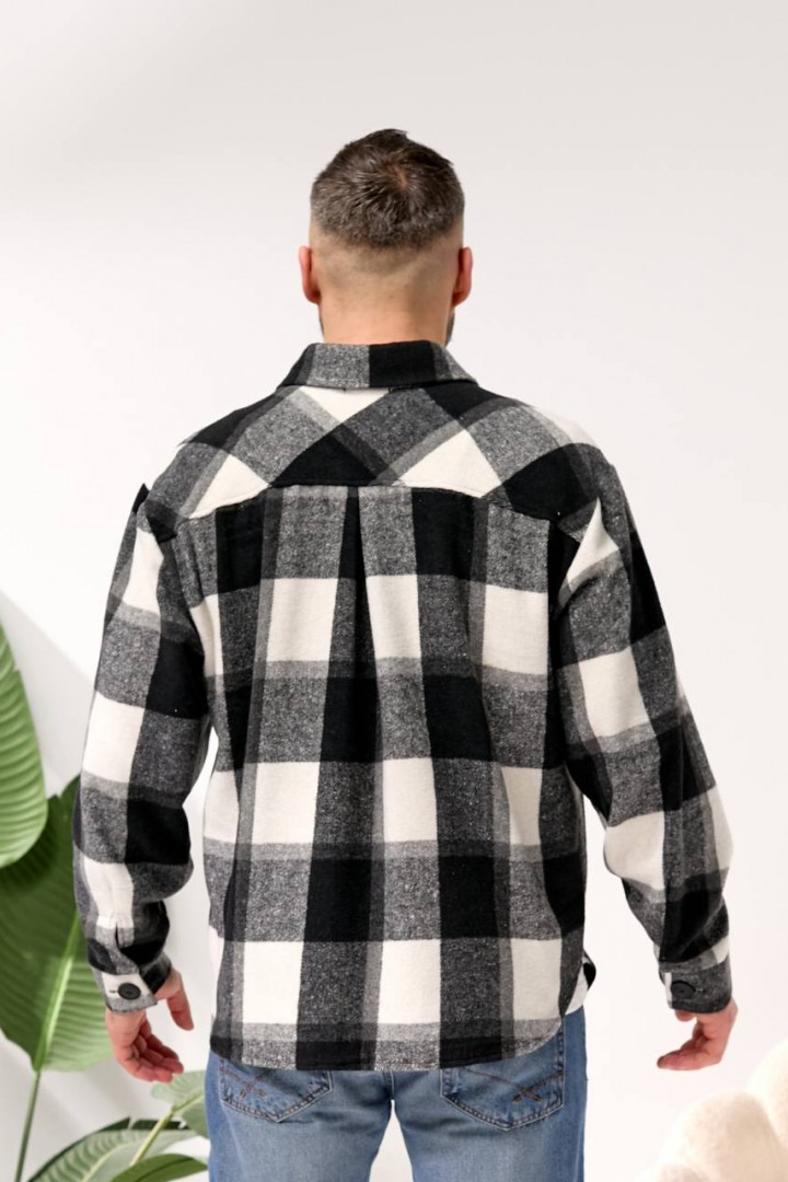 Теплая мужская рубашка в клетку MIK-1703A570