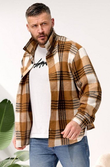 Теплая мужская рубашка в клетку MIK-1703A570