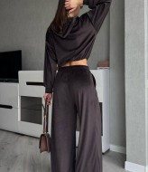 Велюровий костюм з укороченим худі MIK-2498A630