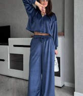 Велюровий костюм з укороченим худі MIK-2498A630