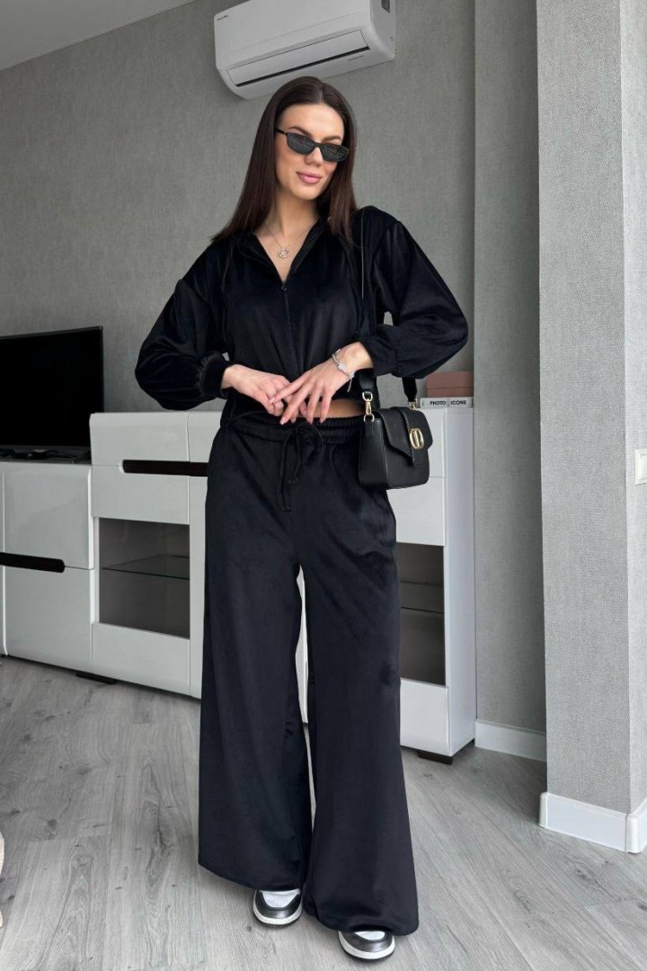 Велюровий костюм з укороченим худі MIK-2498A630