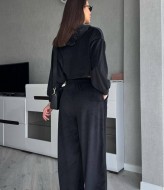 Велюровий костюм з укороченим худі MIK-2498A630