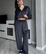 Велюровий костюм з укороченим худі MIK-2498A630