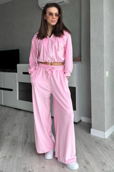 Велюровий костюм з укороченим худі MIK-2498A630