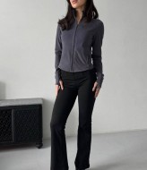 Брюки клеш с корсетным поясом MIK-2673A330