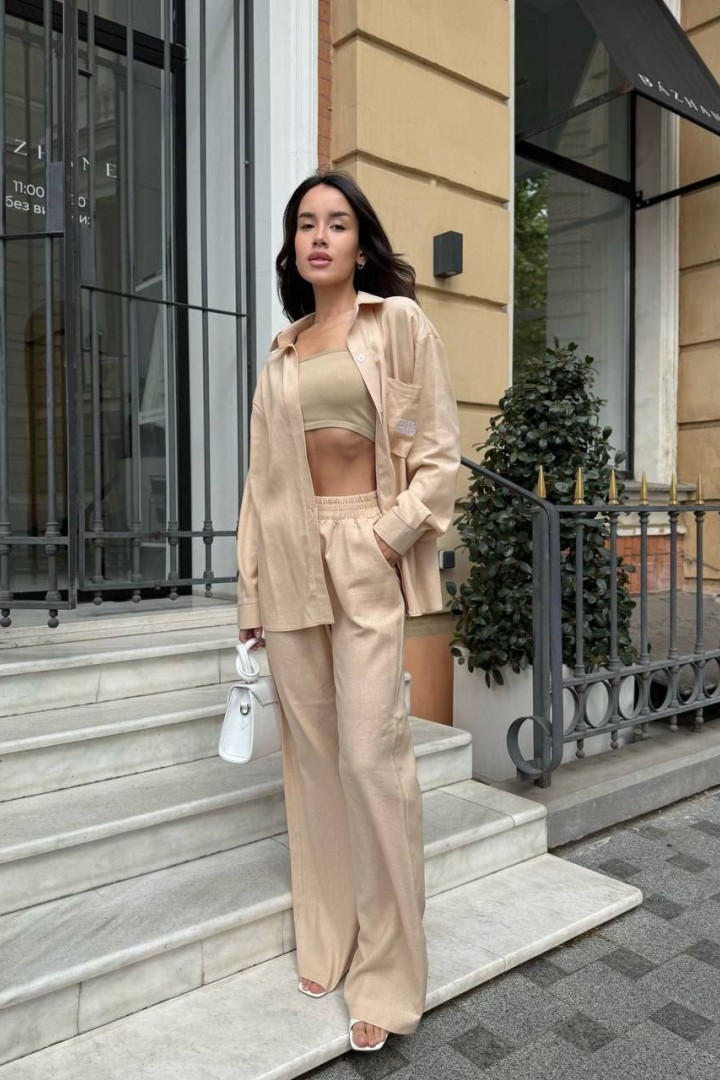 Свободная рубашка и брюки прямого кроя MIK-8072A670