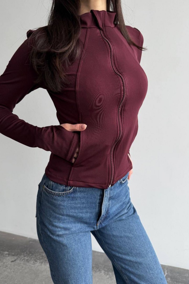 Приталенная кофта с карманами MIK-3124A370