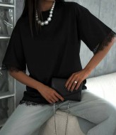 Футболка с кружевом MIK-4263A420