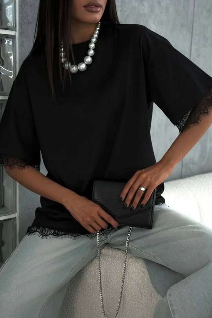 Футболка с кружевом MIK-4263A420