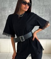 Футболка с кружевом MIK-4263A420