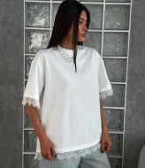 Футболка с кружевом MIK-4263A420