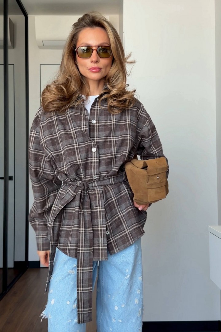 Рубашка с поясом BLO-928A530