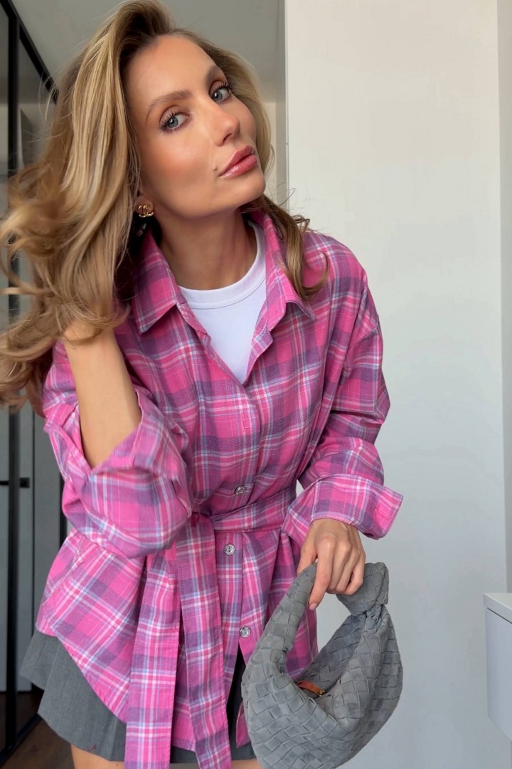 Рубашка с поясом BLO-928A530