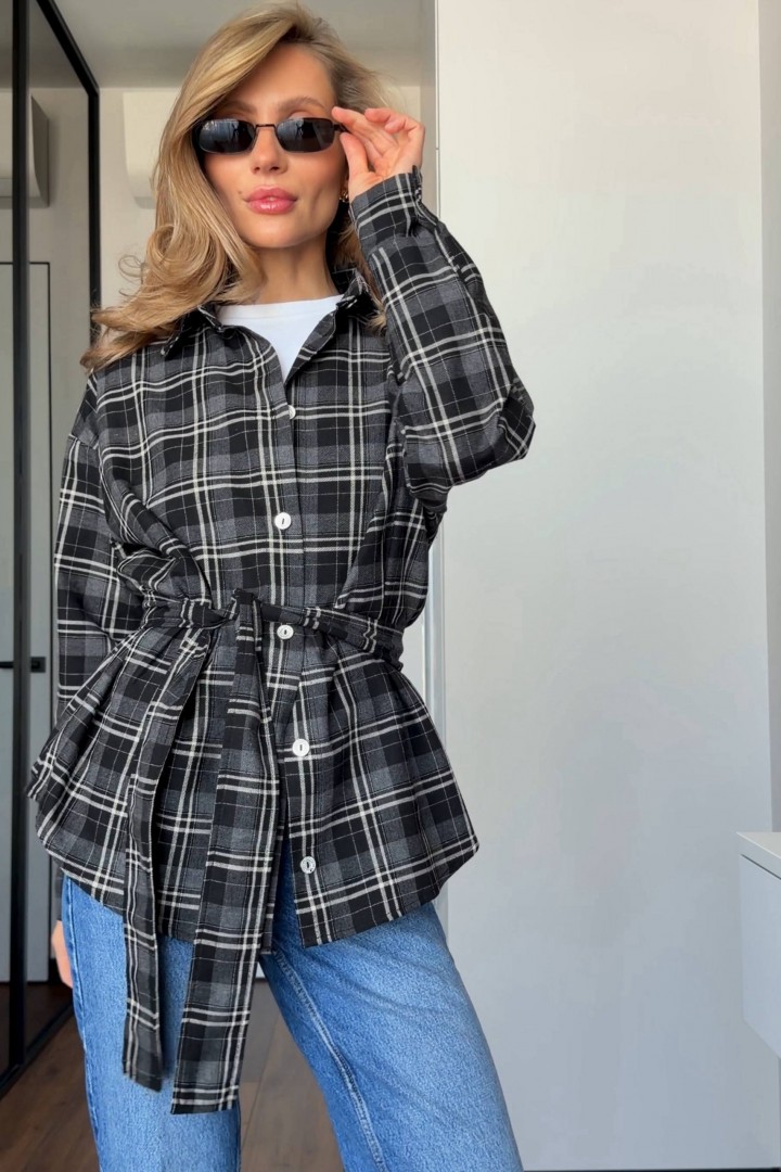 Рубашка с поясом BLO-928A530