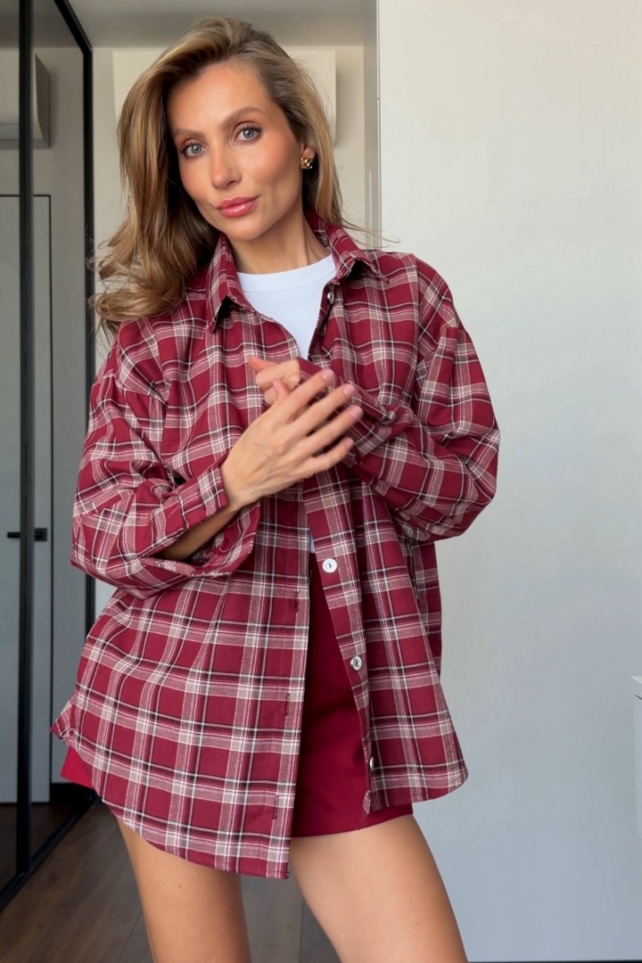 Рубашка с поясом BLO-928A530