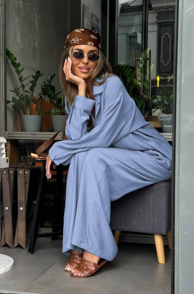 Женский брючный костюм с широкими брюками  IN-912A600