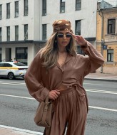 Женский брючный костюм с широкими брюками  IN-912A600