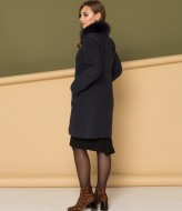 Пальто " Кетти" с натуральным мехом песца YO-2308.5A500