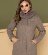 Пальто " Кетти" с натуральным мехом песца YO-2308.5A500