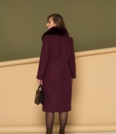 Женское пальто "Вива" с натуральным мехом песца YO-2308A500