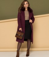 Женское пальто "Вива" с натуральным мехом песца YO-2308A500