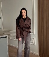 Котонова куртка з паском CRY-1314A850