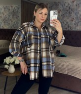 Женская теплая рубашка в клетку  MIS-197A480