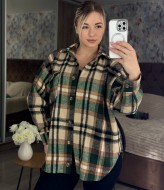 Женская теплая рубашка в клетку  MIS-197A480