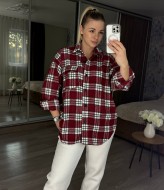 Женская теплая рубашка в клетку  MIS-197A480