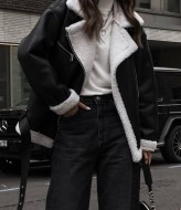 Дубленка черная короткая ANN-613A1600