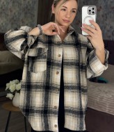 Женская теплая рубашка в клетку  MIS-197A480