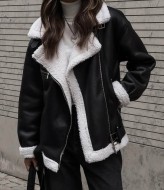 Дубленка черная короткая ANN-613A1600