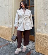 Женская короткая дубленка YM-8010A32