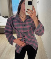 Асимметричная рубашка в клетку INNA-308A590