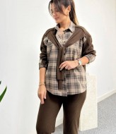 Комбинированный брючный костюм двойка VOL-737A850