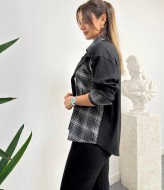 Комбинированный брючный костюм двойка VOL-737A850