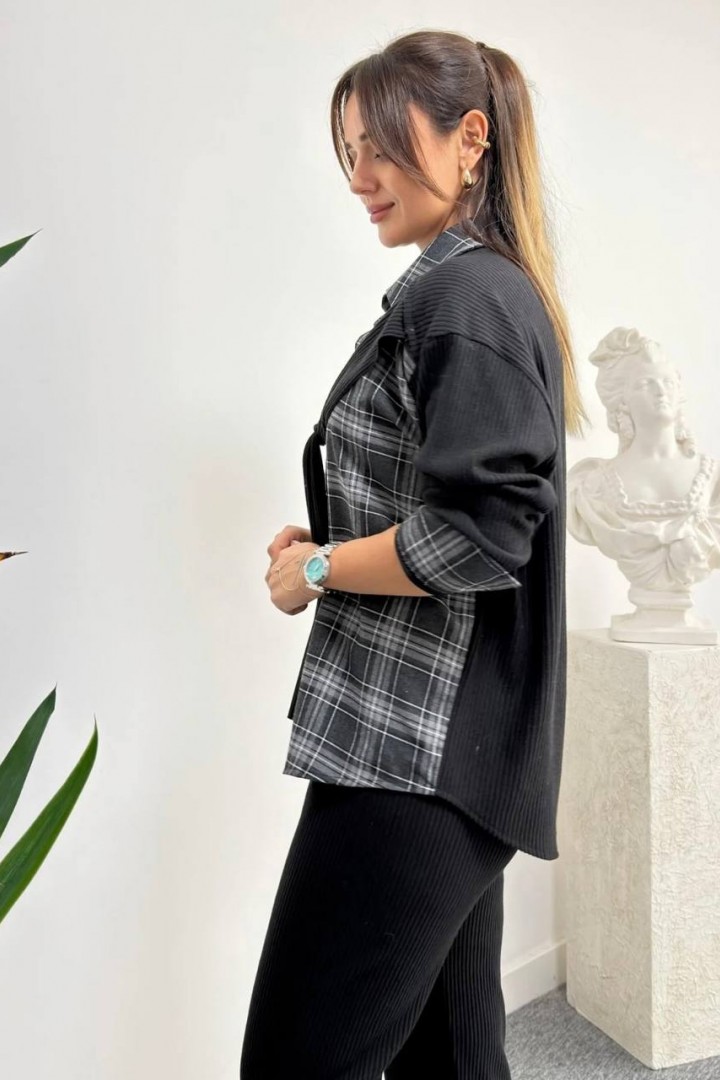 Комбинированный брючный костюм двойка VOL-737A850