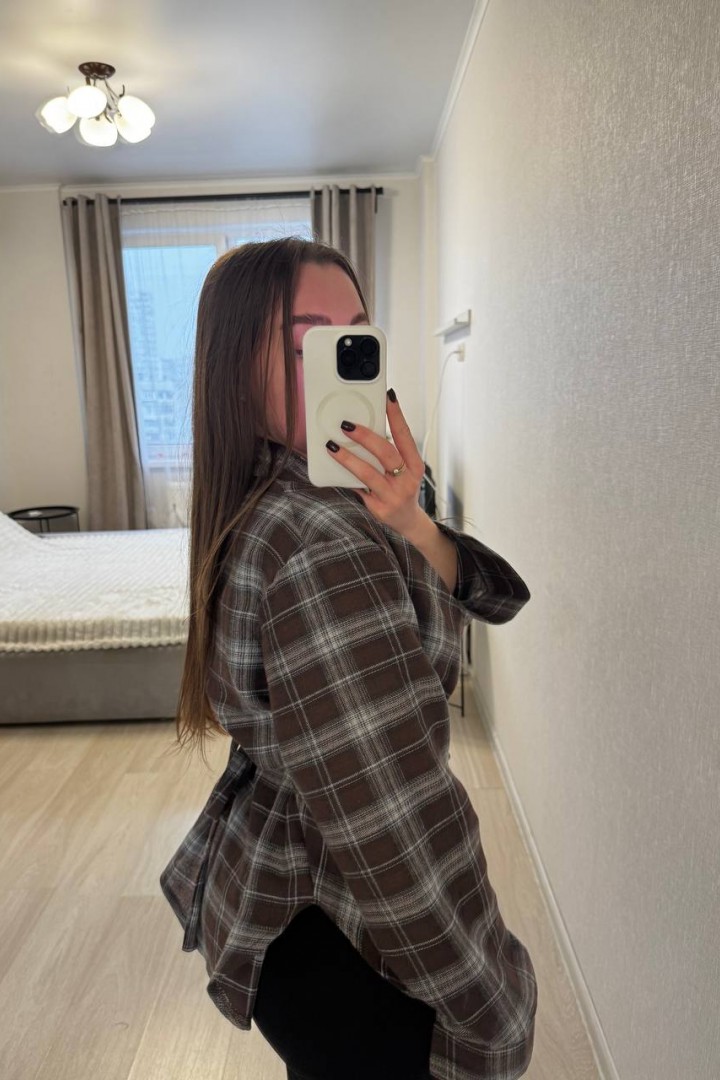 Асимметричная рубашка в клетку INNA-308A590