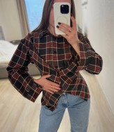 Фланелевая рубашка с акцентом на талию INNA-309A590