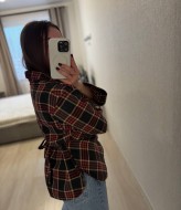 Фланелевая рубашка с акцентом на талию INNA-309A590