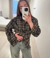 Фланелевая рубашка с акцентом на талию INNA-309A590