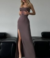 Платье длинное с разрезом SAO-139A350