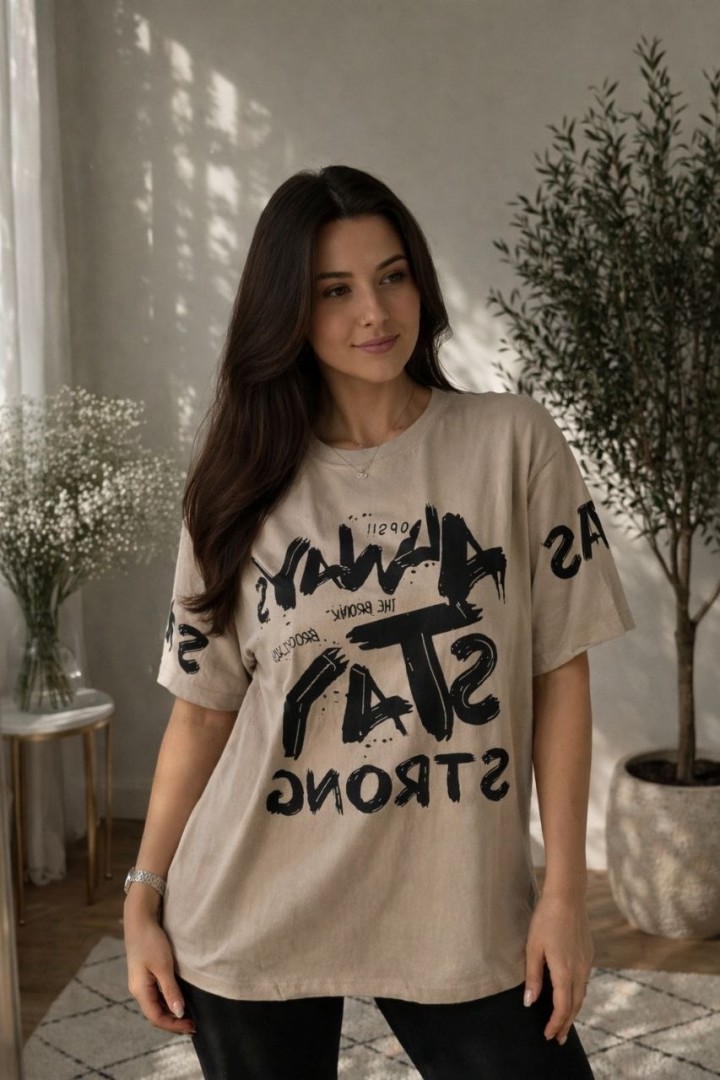 Футболка oversize со стильным накатом MIK-56A360