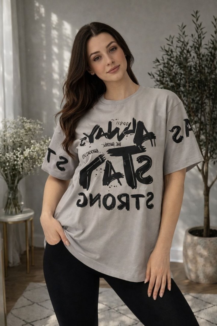 Футболка oversize со стильным накатом MIK-56A360