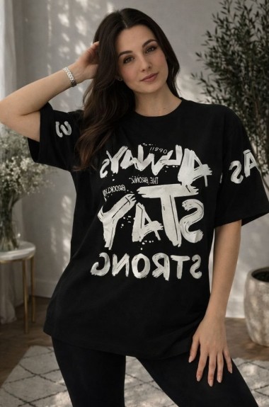 Футболка oversize со стильным накатом MIK-56A360