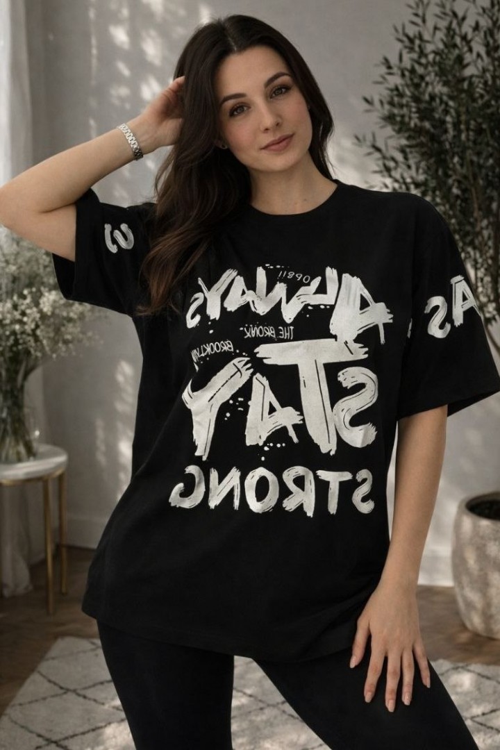 Футболка oversize со стильным накатом MIK-56A360