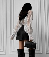 Кожаная юбка-шорты RAB-562A329