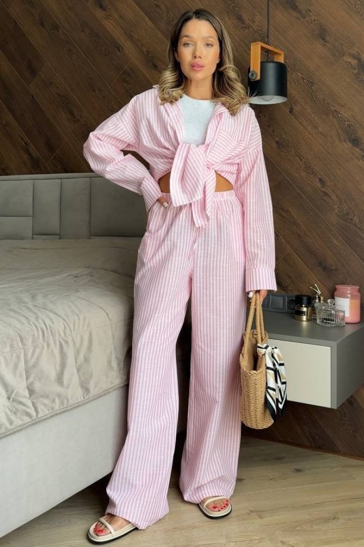 Костюм у піжамному стилі у смужку RAB-676A669