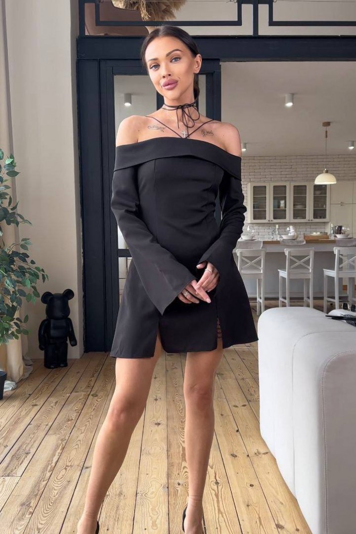 Элегантное платье с открытыми плечами RAB-567A509